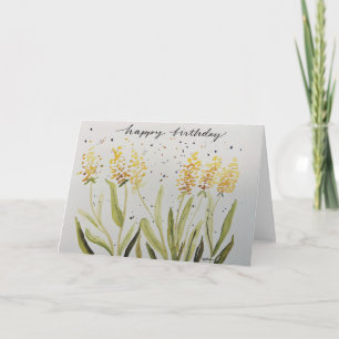 Yellow Hyacinths Birthday Card