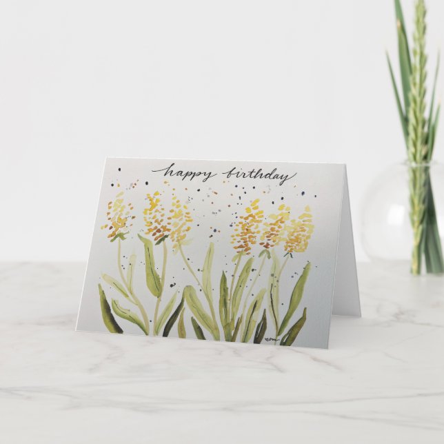 Yellow Hyacinths Birthday Card (Front)