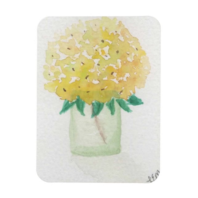 Yellow Hydrangea Magnet (Vertical)