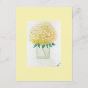 Yellow Hydrangea Postcard