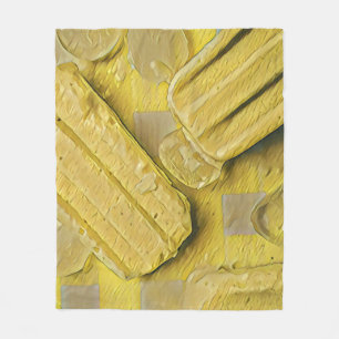 Yellow ice cream cone popsicle fleece blanket