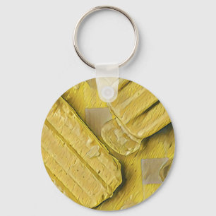 Yellow ice cream cone popsicle key ring