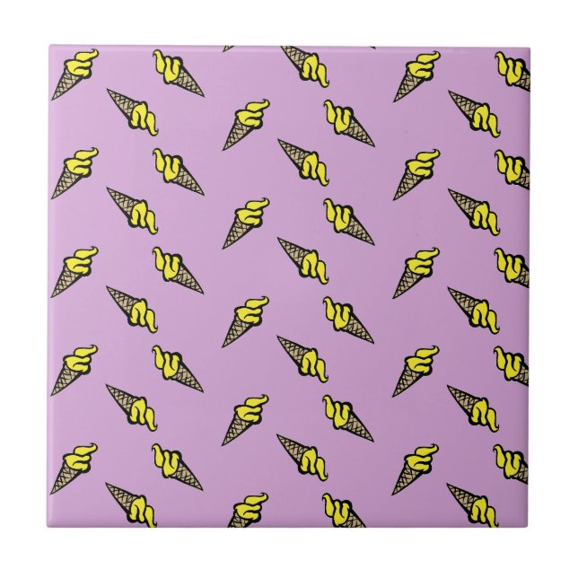 Yellow ice cream on purple tile (Front)