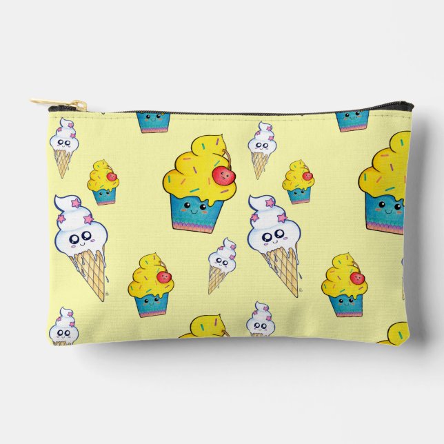 Yellow Ice Cream Popsicle Pencil Case Accessory Pouch (Front)