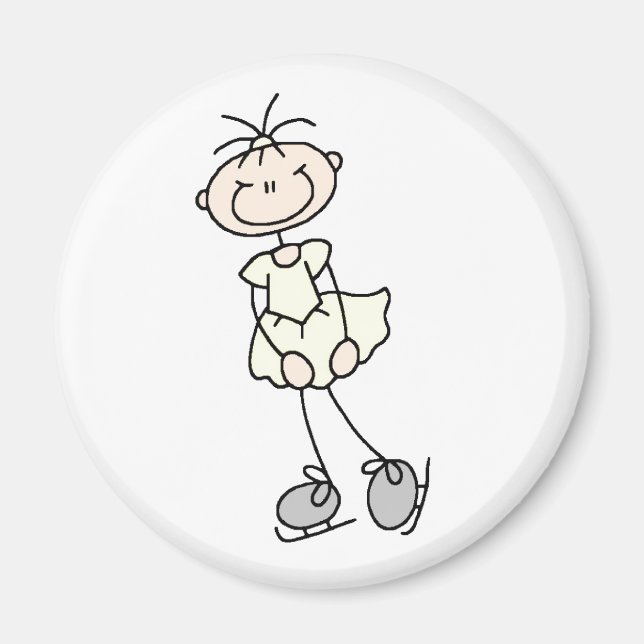 Yellow Ice Skater Girl Magnet (Front)