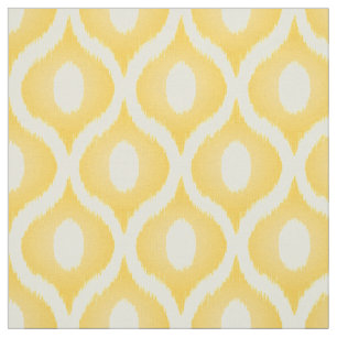 Yellow ikat moroccan design fabric