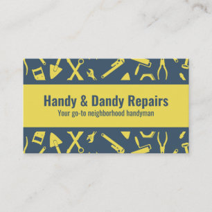 Yellow illustrated tool Handyman Custom Business Card