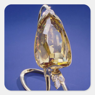 Yellow 'Incomparable' diamond in a gold setting Square Sticker