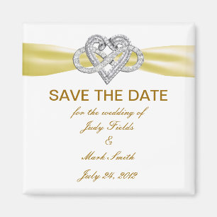 Yellow Infinity Heart Save The Date Magnet