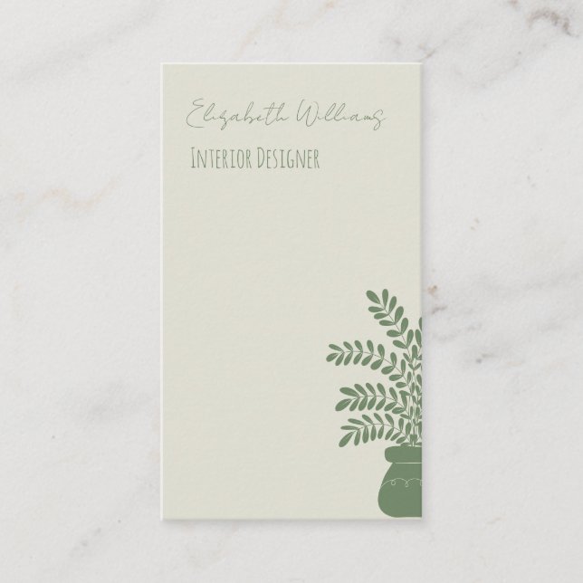 Yellow Interior Decorator Vertical Business Cards (Front)