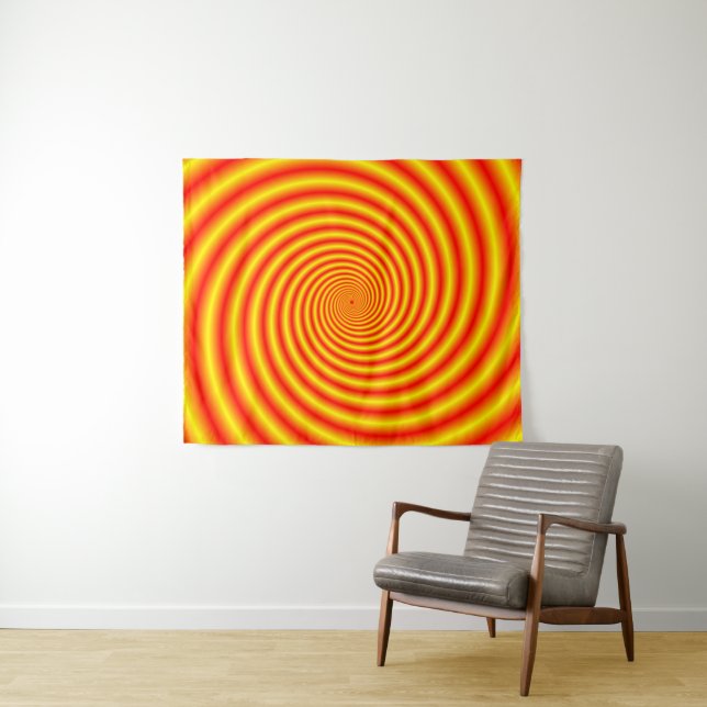 Yellow into Red via Orange Spiral Tapestry (In Situ (Horizontal))