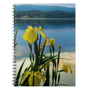 Yellow Iris at Lake Shore Spiral Notebook