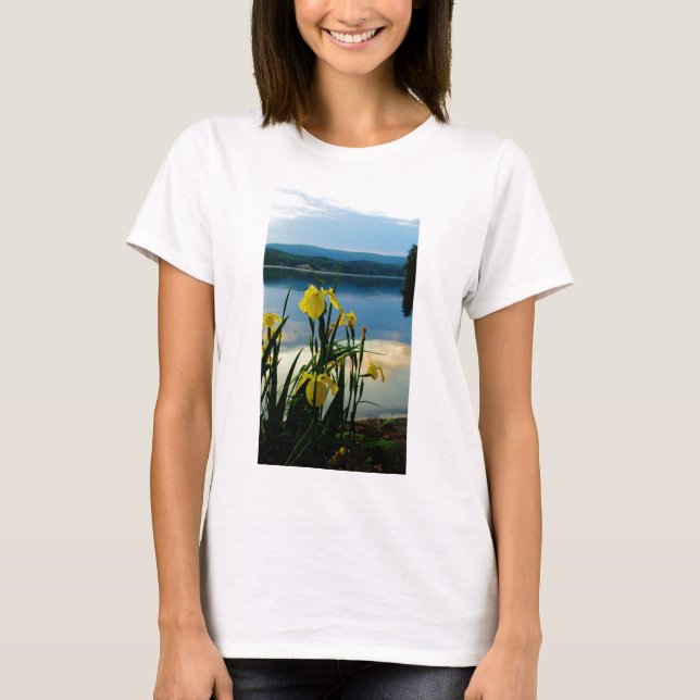 Yellow Iris at Lake Shore T-Shirt (Front)
