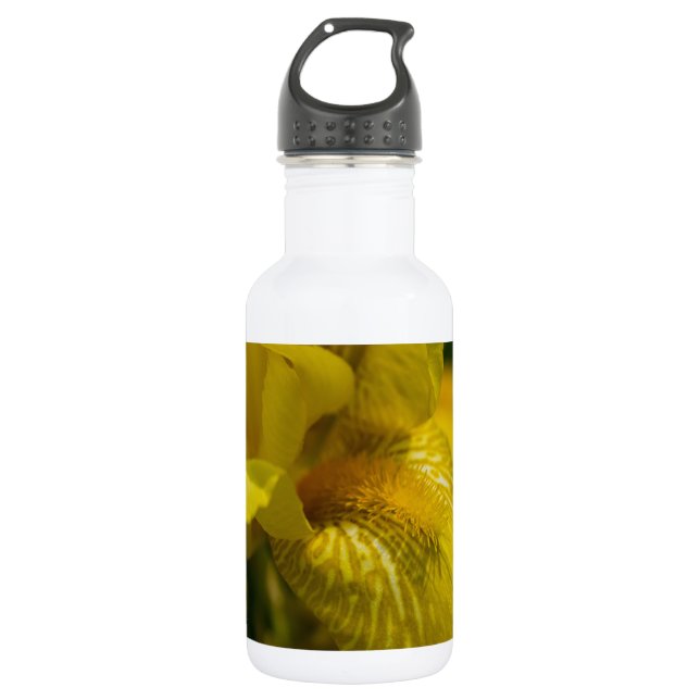 Yellow Iris Beard Stainless Steel Water Bottle (Front)