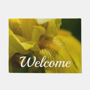 Yellow Iris Beard Welcome Doormat