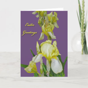 Yellow Iris Easter Greetings Card