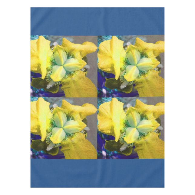 Yellow Iris Flower Table Cloth (Front)