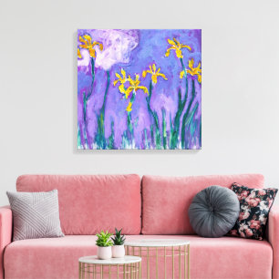 Yellow Irises with Pink Cloud   Claude Monet    Canvas Print