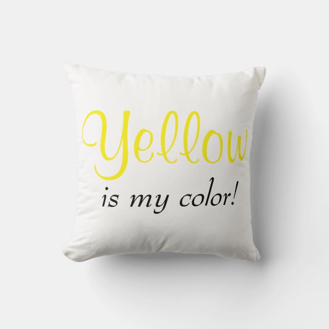 Yellow Is My Colour Quote Cushion (Front)