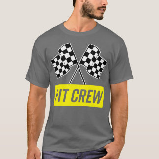 Yellow Italic Pit Crew for Racing Party Costume T-Shirt