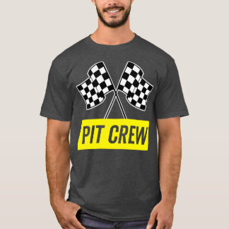 Yellow Italic Pit Crew for Racing Party Costume T-Shirt