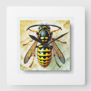 Yellow Jacket 210724IREF228 - Watercolor Square Wall Clock