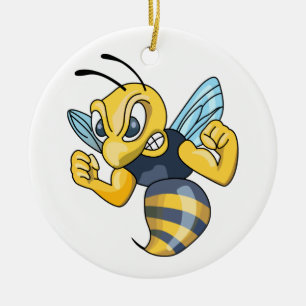 Yellow Jacket Ceramic Tree Decoration