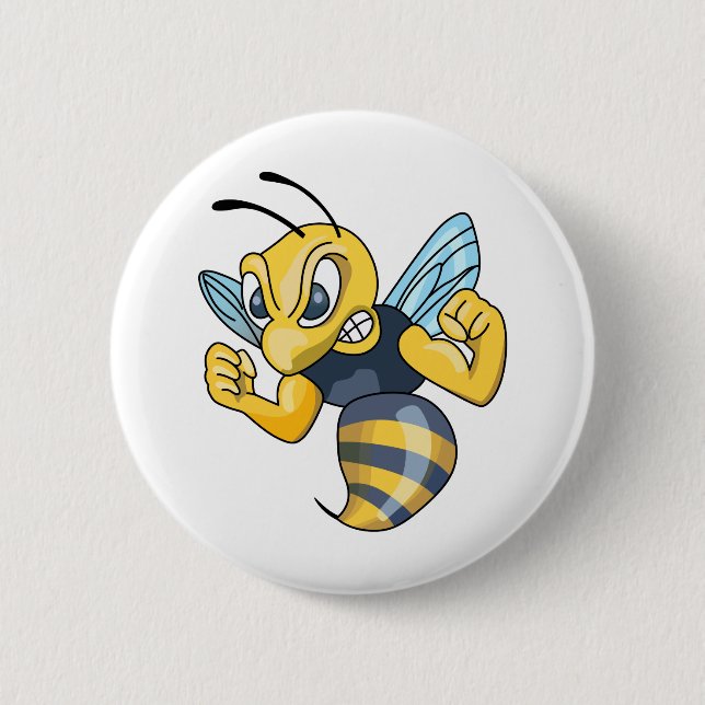 YELLOW JACKET HORNET 6 CM ROUND BADGE (Front)