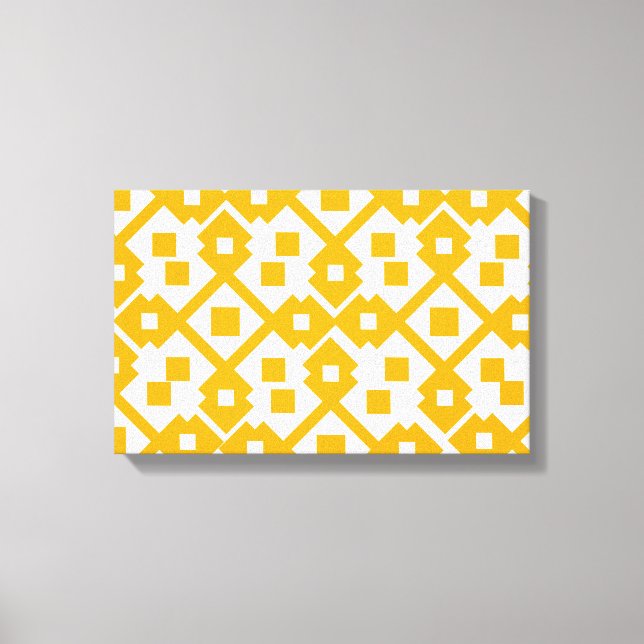Yellow Jamdani Design Canvas Print (Front)
