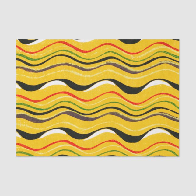 YELLOW JAPANESE PATTERN TISSUE PAPER (Front)