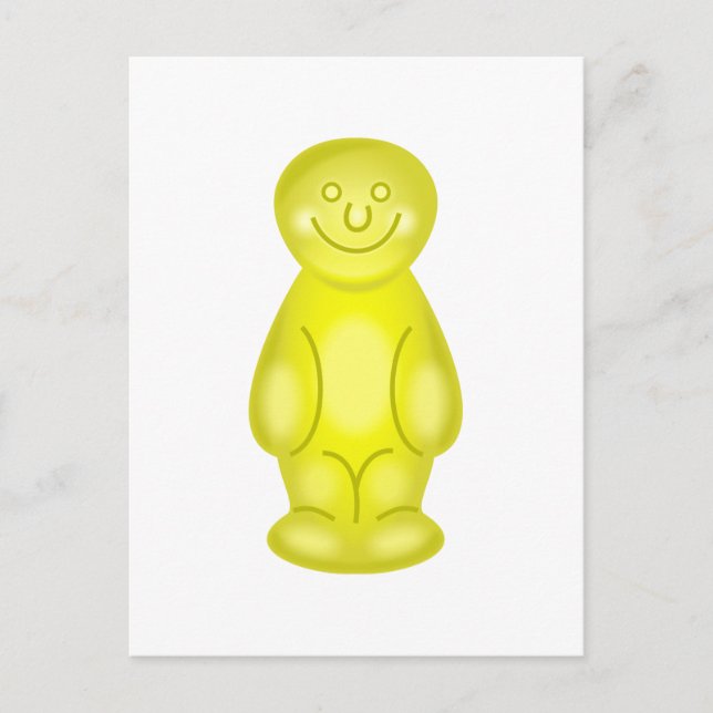 Yellow Jelly Baby Postcard (Front)