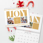 Yellow Joy Family Photo Collage Christmas Calendar<br><div class="desc">A bold design to start the year! Our modern custom calendar features a fun vibrant colour block design in yellow with space for your own photos and family name. Simply click on "Personalise this template" to start customising this unique product! Spread holiday joy to your loved ones with this special...</div>