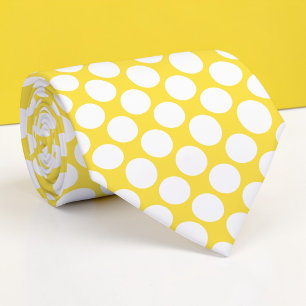 Yellow Jumbo Polka Dots Custom Necktie
