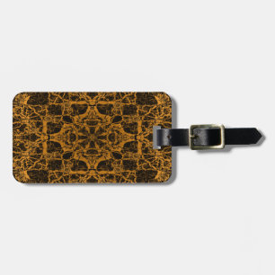 Yellow kaleidoscope pattern luggage tag