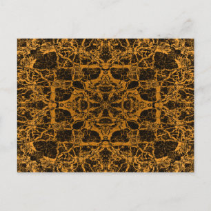 Yellow kaleidoscope pattern postcard