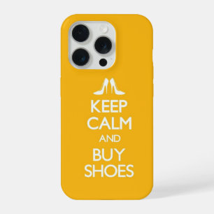 Yellow Keep Calm and Buy Shoes iPhone 15 Pro Case