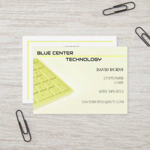 Yellow Keyboard Information Technology Business Card