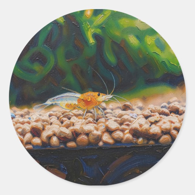 Yellow King Kong shrimp  Classic Round Sticker (Front)