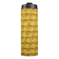 Yellow knitted fabric: striped texture.