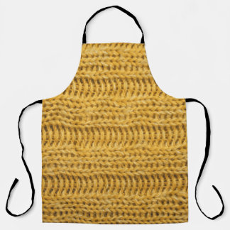 Yellow Knitted Textured Trendy Background Apron