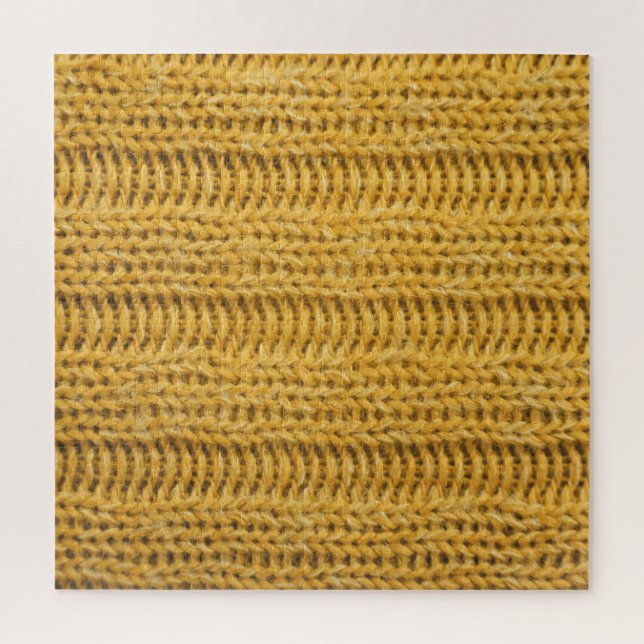 Yellow Knitted Textured Trendy Background Jigsaw Puzzle (Vertical)
