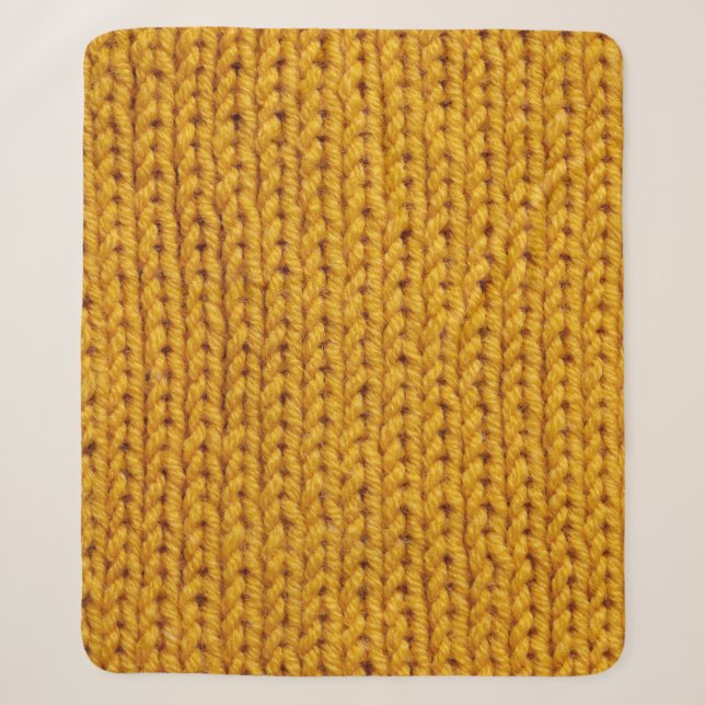 Yellow knitted wool, high-resolution texture. sherpa blanket (Front)
