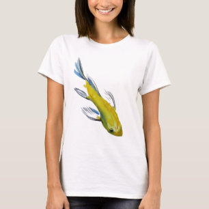 Yellow koi Japanese carp watercolour art fish T-Shirt