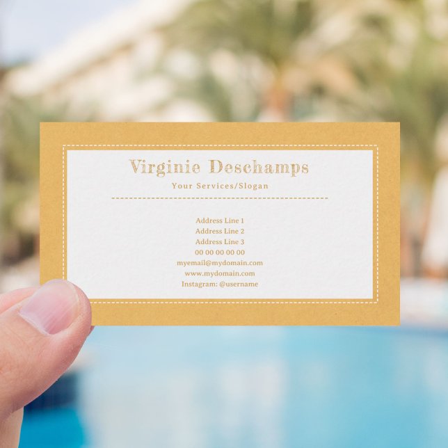Yellow Kraft & Rustic Minimalist Business Card (Kraft & Rustic Yellow Business Card)