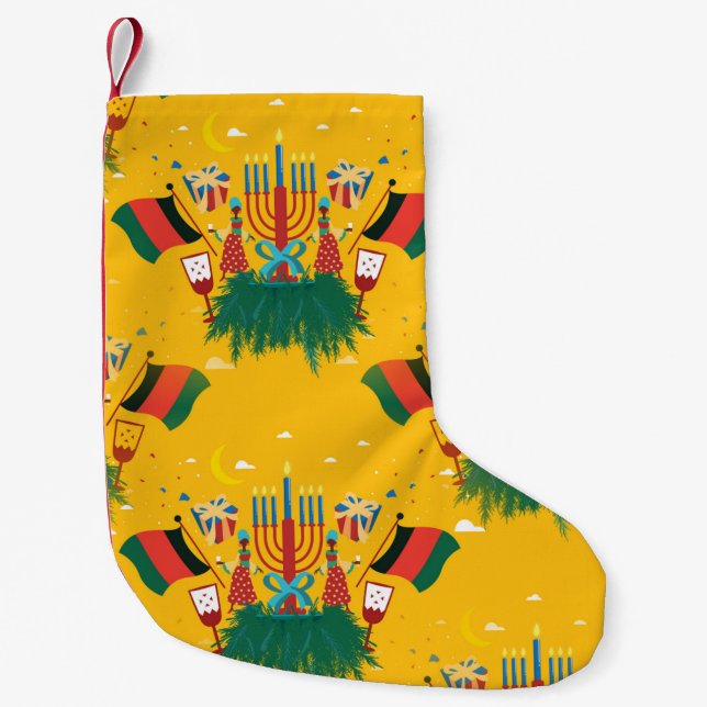 yellow kwanzaa christmas stocking (Front)