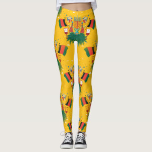 yellow kwanzaa leggings