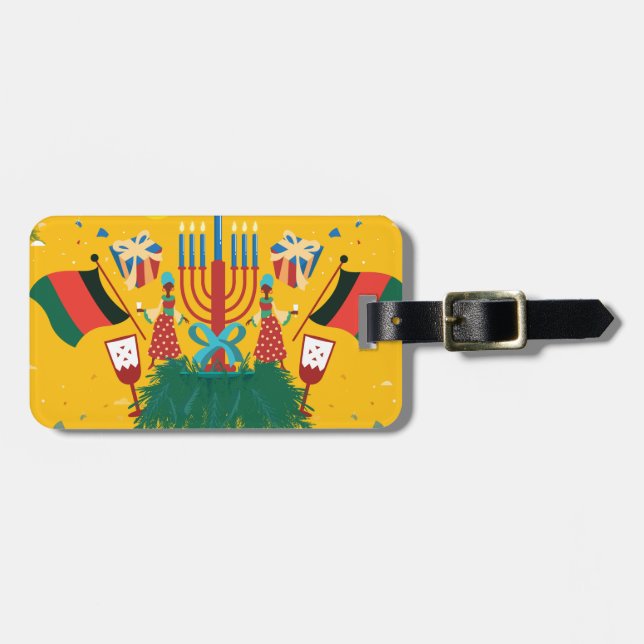 yellow Kwanzaa Luggage Tag (Front Horizontal)