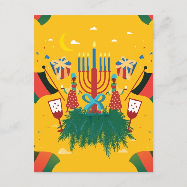 yellow Kwanzaa Postcard (Front)