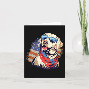 Yellow Lab 4th Of July Design Patriotic Pup Labrad Card