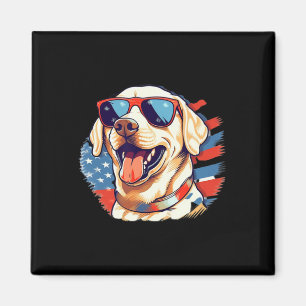 Yellow Lab 4th Of July Design Patriotic Pup Labrad Magnet